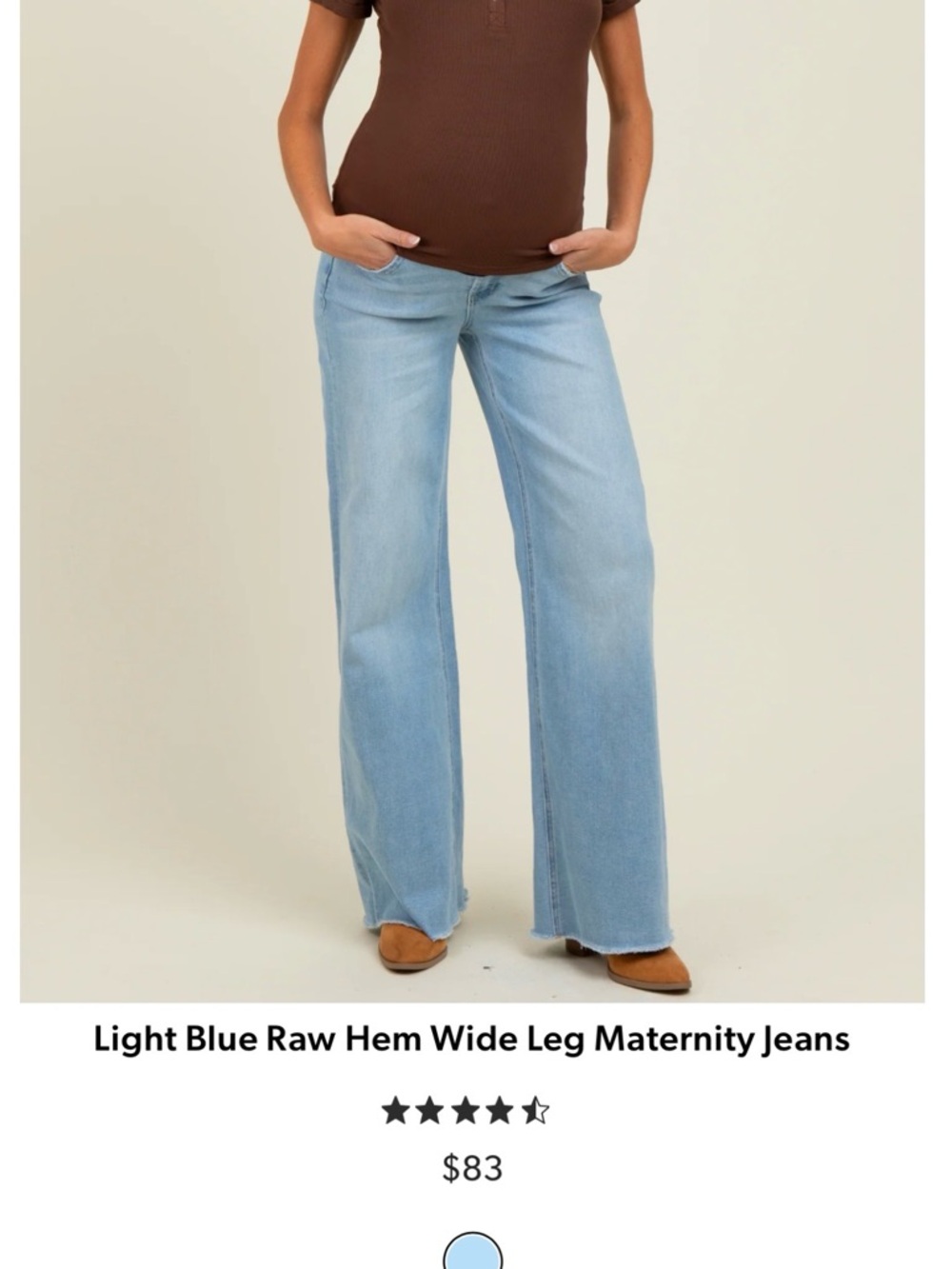 Sold Out!! Size 25, Pinkblush, Light Blue Wide-Leg Raw Hem Jeans